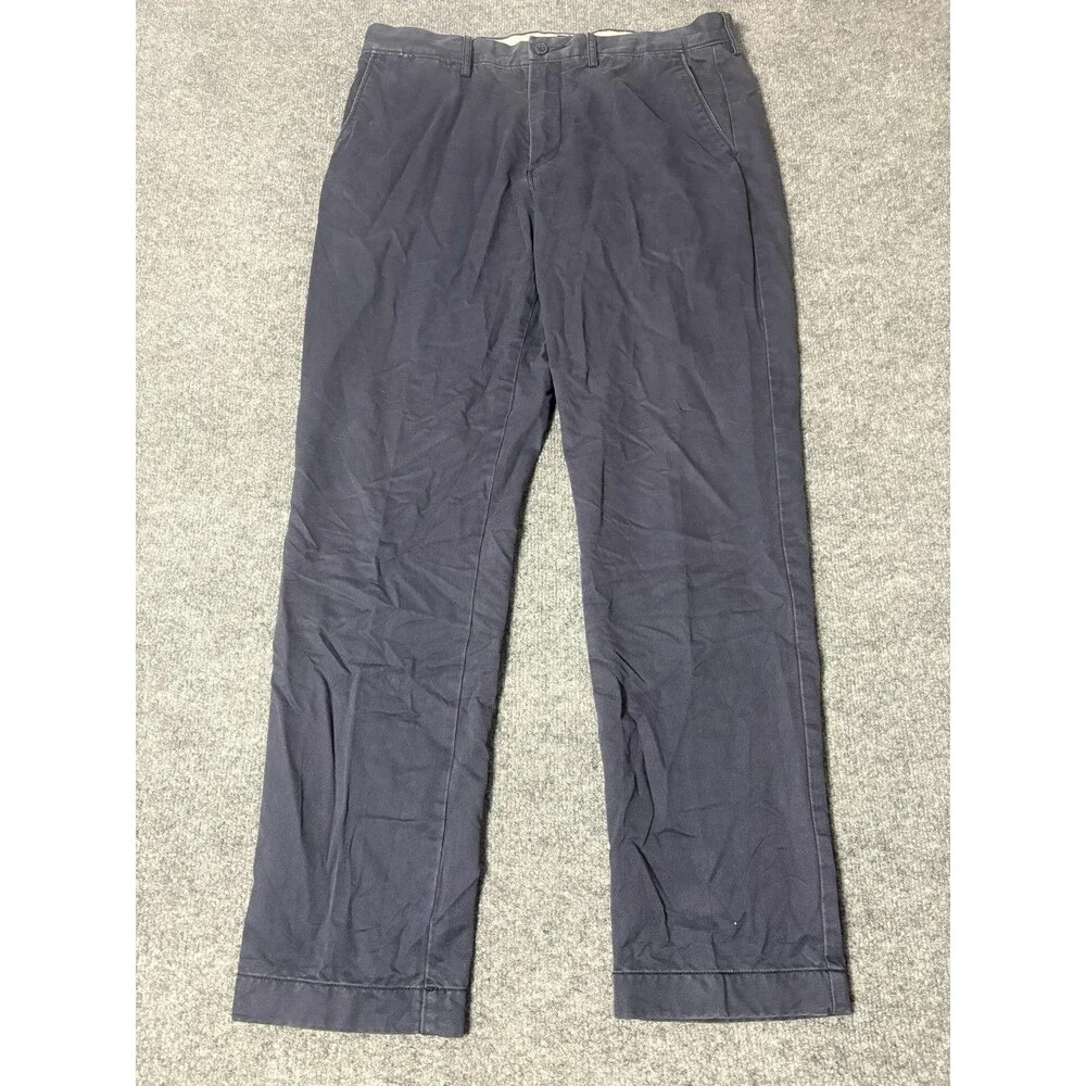 J.CREW Chino Pants Mens 34x32 Blue Broken In Regular Fit Straight Cotton Casual